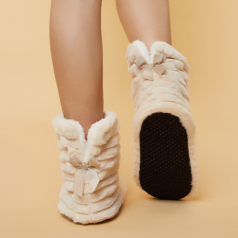 Sock Slippers for Women House Shoes With Fur Butterfly