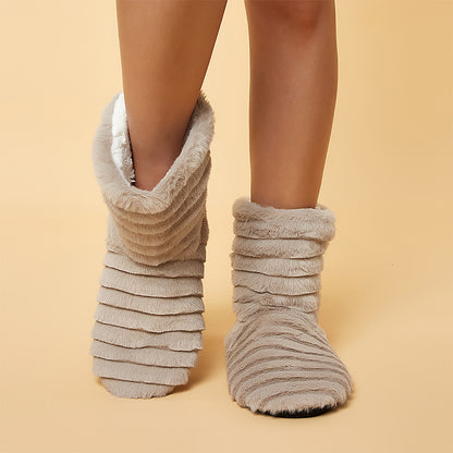 Sock Slippers for Women House Shoes With Fur Butterfly