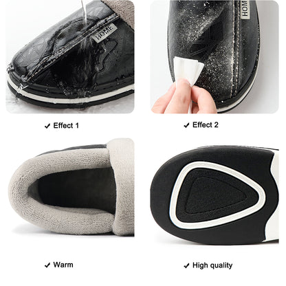 Waterproof Slippers Womens with PU Leather