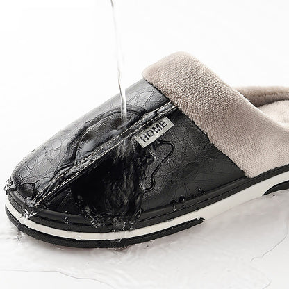 Men Winter Slippers with PU Leather