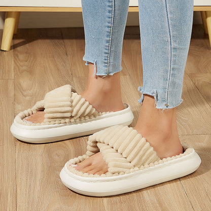 Fashion Slides Shoes Womens with Corduroy Crossbands