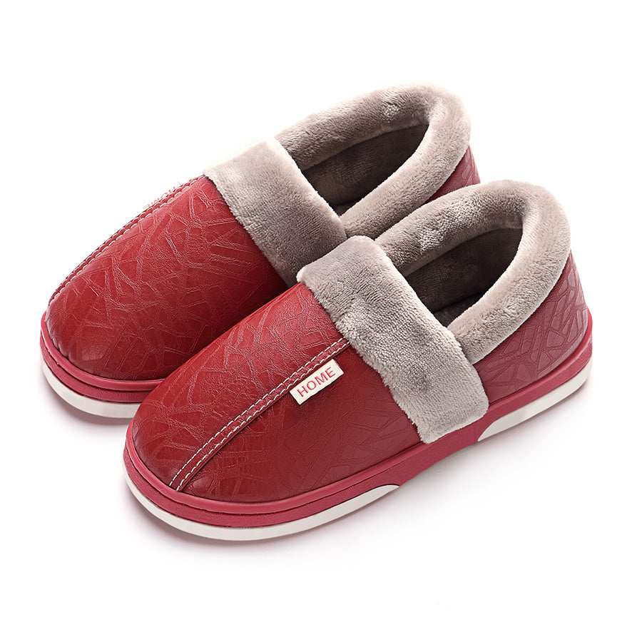 Waterproof Slippers Womens with PU Leather