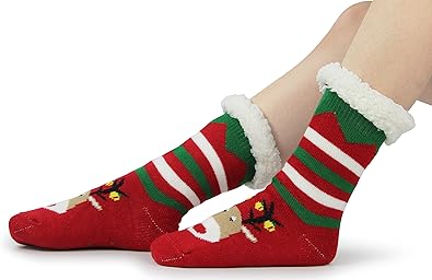 Christmas Sock Slippers with Cute Deer