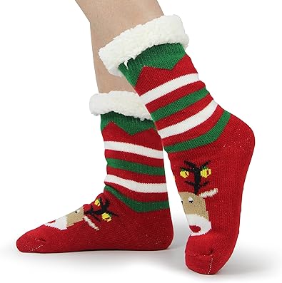 Christmas Sock Slippers with Cute Deer